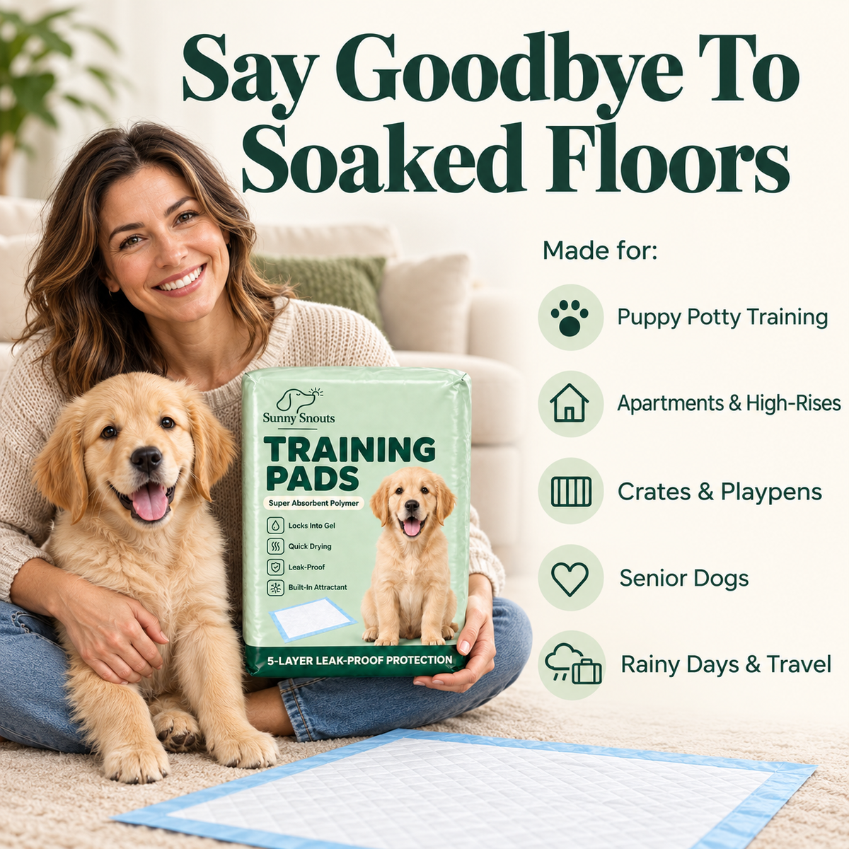 Sunny Snouts Dog & Puppy Pee Pads